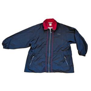 Vintage 90s Champion Windbreaker Jacket Blue Full Zip Womens 3X/4X Y2K Athletic